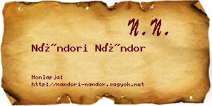 Nándori Nándor névjegykártya