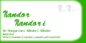 nandor nandori business card